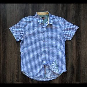 ROBERT GRAHAM MENS SHIRT S/S Paisley Plaid L EUC